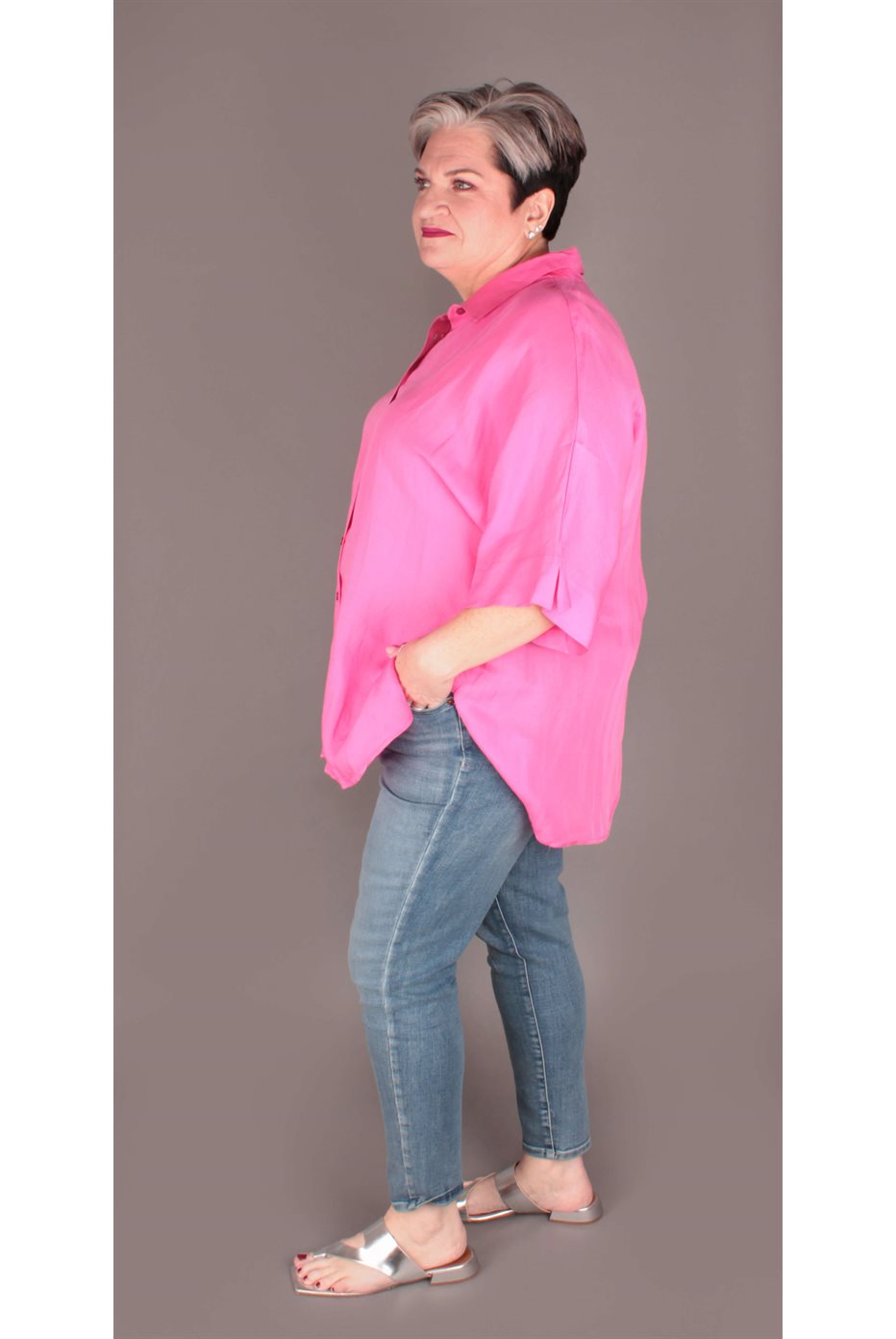 Blouse Viscose Lin Fushia